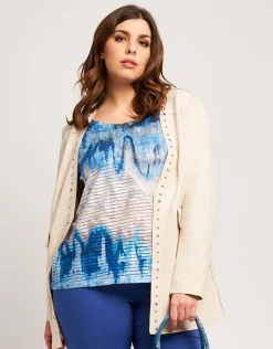 T-shirt con lamina oro e paillettes