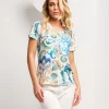 T-shirt con patch paillettes a cuore