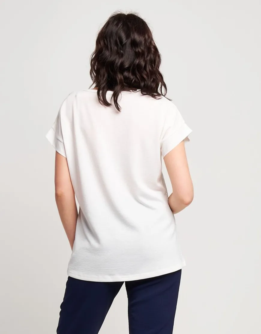 T-shirt con stampa e risvolti