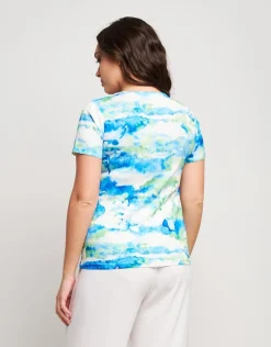T-shirt fantasia con inserti in rete