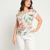 T-shirt fantasia con lamina oro e paillettes
