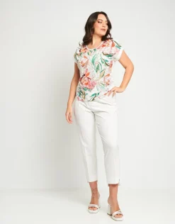 T-shirt fantasia con lamina oro e paillettes