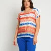 T-shirt fantasia con volants e georgette
