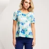 T-shirt stampata con paillettes