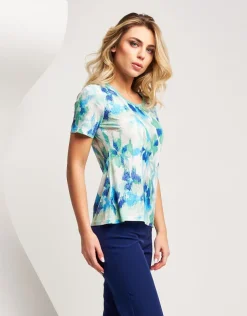 T-shirt stampata con paillettes