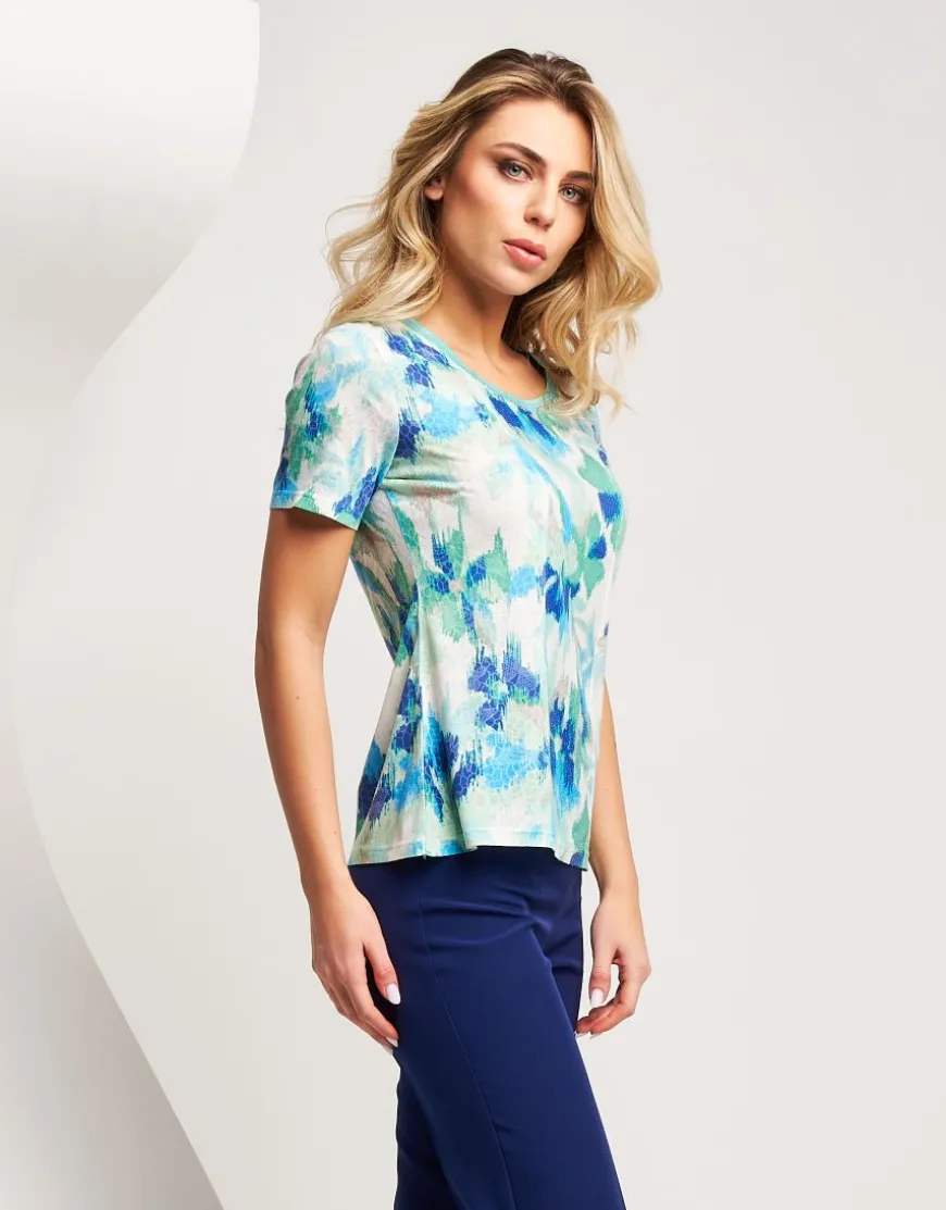 T-shirt stampata con paillettes