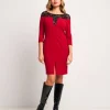 Tubino con spacco e pizzo con paillettes