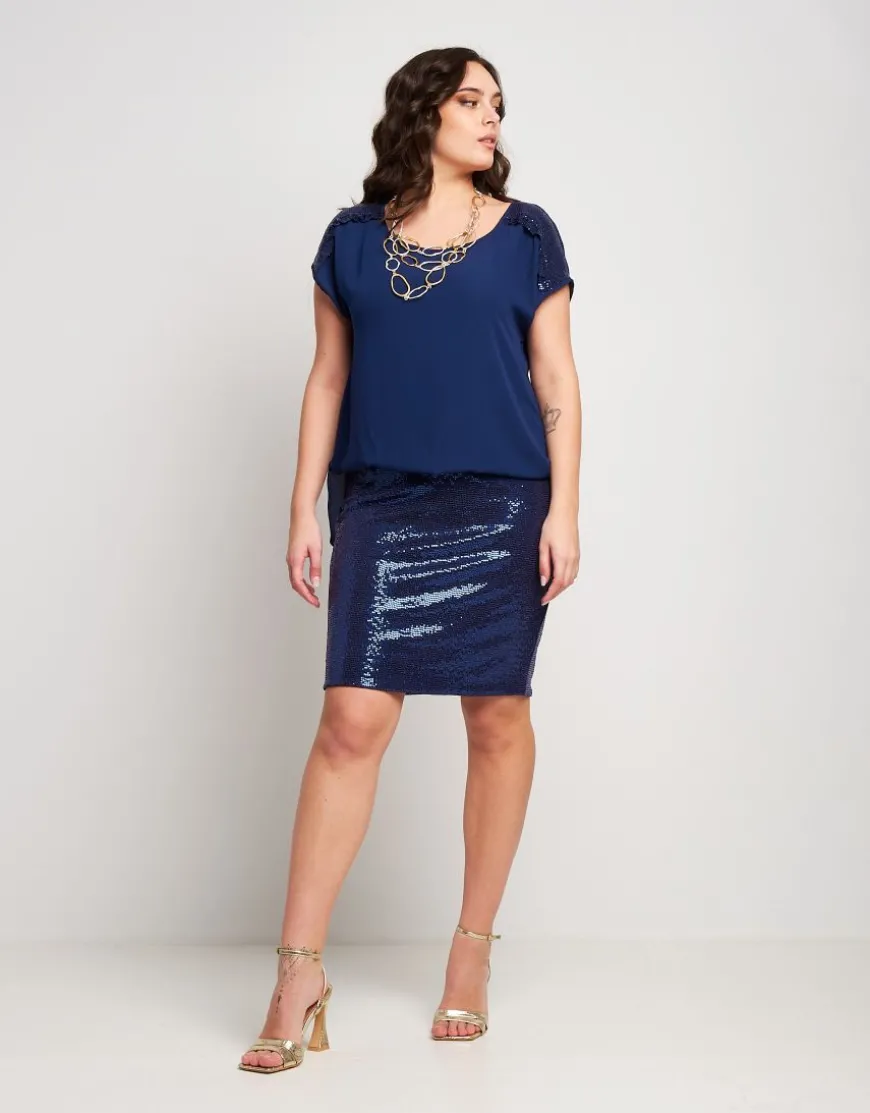 Vestito con inserti in paillettes