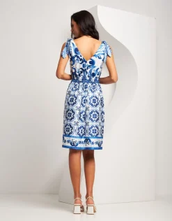 Vestito corto fantasia con arriccio