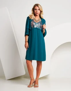 Vestito in crêpe con paillettes