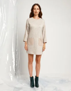 Vestito in maglia con inserti