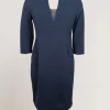 Vestito in scuba crepe con maniche e tulle