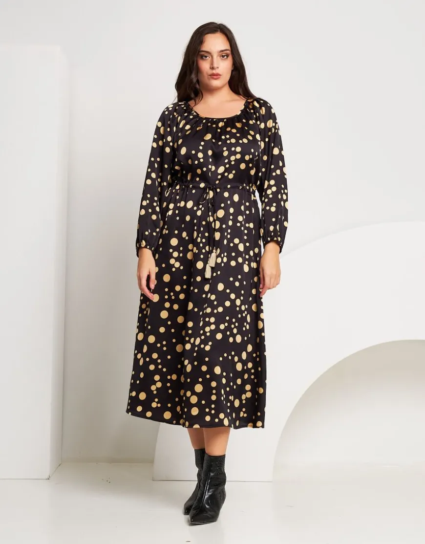 Vestito lungo fantasia pois con coulisse